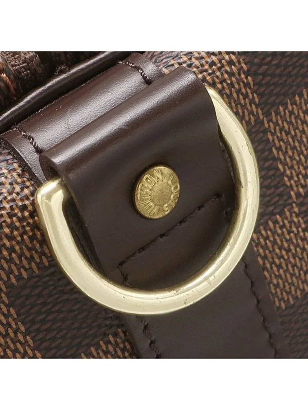Louis Vuitton Boston Bag Keepall Bandouliere 55 Damier Canvas Ebene Gold Brown
